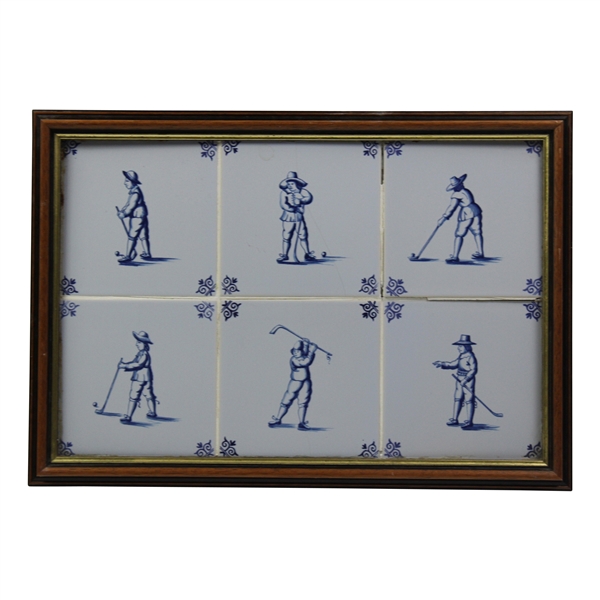 Six (6) Framed Golf Tiles 