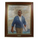 Original Arnold Palmer At St. Andrews Framed Painting on Canvas By Artist George Houghton 