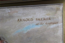 Original Arnold Palmer At St. Andrews Framed Painting on Canvas By Artist George Houghton 