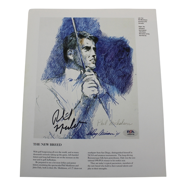 Phil Mickelson Signed Golf Digest Page PSA #AM26796