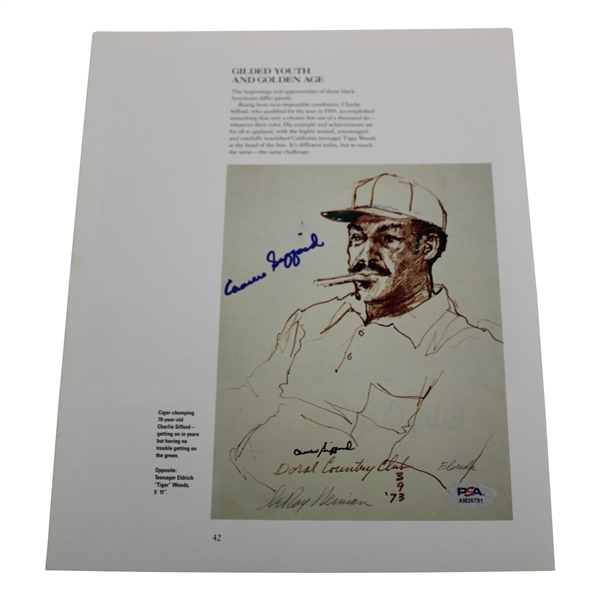 Charlie Sifford & Billy Casper Signed Magazine Page Art PSA #AM26791