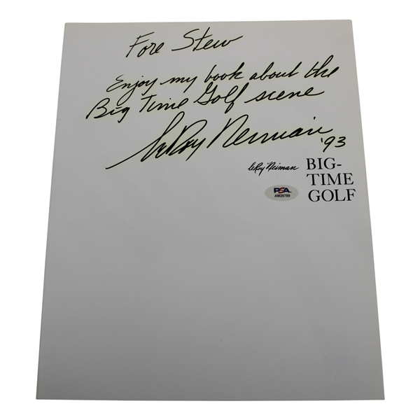 LeRoy Neiman Signed Big Time Golf Page Art PSA #AM26789