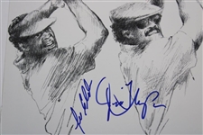 Lee Elder & Jim Thorpe Signed Magazine Page Art PSA #AM26788