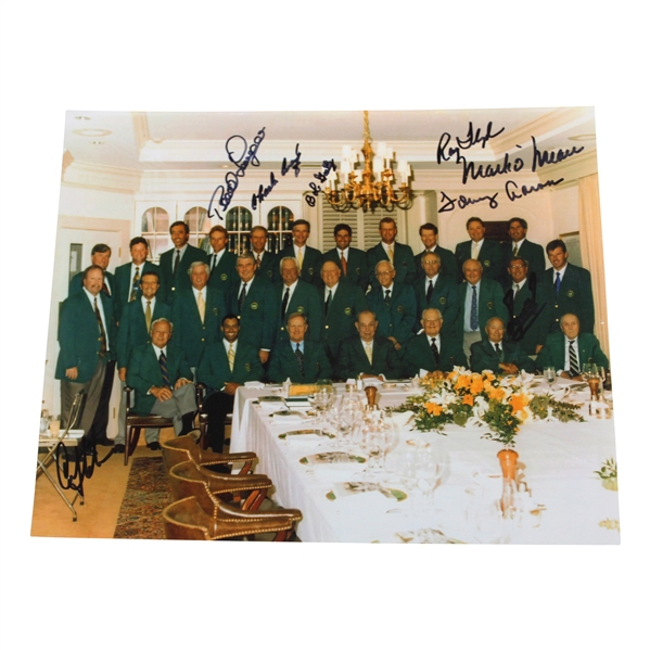 Eight (8) Masters Champs Signed 1997 Masters Champions Dinner Photo JSA ALOA