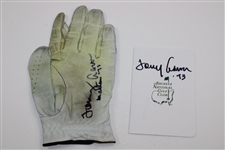 Tommy Aaron Signed Augusta National GC Scorecard & Used Golf Glove JSA ALOA