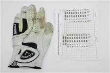 Tommy Aaron Signed Augusta National GC Scorecard & Used Golf Glove JSA ALOA