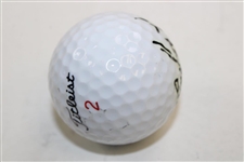 Larry Mize Signed Titleist 2 Golf Ball JSA ALOA