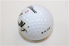 Larry Mize Signed Titleist 2 Golf Ball JSA ALOA
