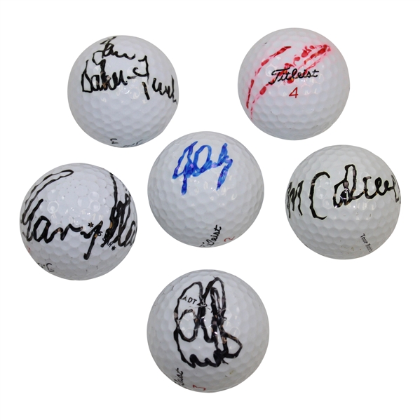 Daly, Player, Norman, Calcavecchia, Els & Baker-Finch Signed Golf Balls JSA ALOA