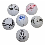 Daly, Player, Norman, Calcavecchia, Els & Baker-Finch Signed Golf Balls JSA ALOA