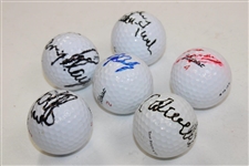 Daly, Player, Norman, Calcavecchia, Els & Baker-Finch Signed Golf Balls JSA ALOA