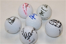Daly, Player, Norman, Calcavecchia, Els & Baker-Finch Signed Golf Balls JSA ALOA