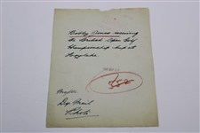 Bobby Jones Receiving the Claret Jug Wire Photo After Royal Liverpool Victory  - 1930