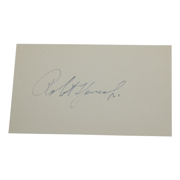 Robert Bobby T. Jones Jr Signed 3x5 Index Card w/ Dated 1945 Return Envelope JSA ALOA
