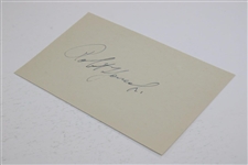 Robert 'Bobby' T. Jones Jr Signed 3x5 Index Card w/ Dated 1945 Return Envelope JSA ALOA