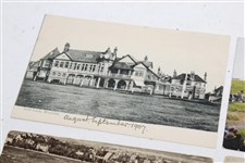 Four (4) Postcards with Royal Liverpool Stymie Scorecard