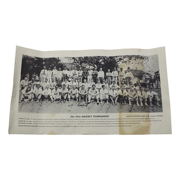 1935 Masters Tournament Field Panoramic Photo Print - Facsimile Signatures