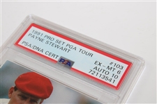 Payne Stewart Signed 1991 Pro Set Card PSA Graded EX-MT 6 Cert# 72113541 AUTO 10