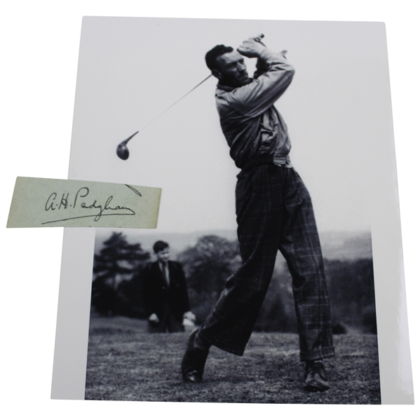 A.H. Padgham 1936 British Open Champ Signed Cut w/Photo JSA ALOA