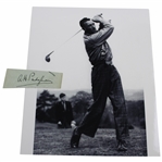 A.H. Padgham 1936 British Open Champ Signed Cut w/Photo JSA ALOA