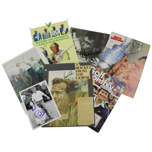 Palmer, Finch, Watson(x2), Norman, Lyle & Faldo Signed Misc. Pages JSA ALOA