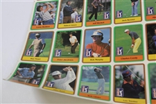 1981 Donruss PGA Tour Golf Card Uncut Sheet - Includes (2) Jack Nicklaus Rookie Cards