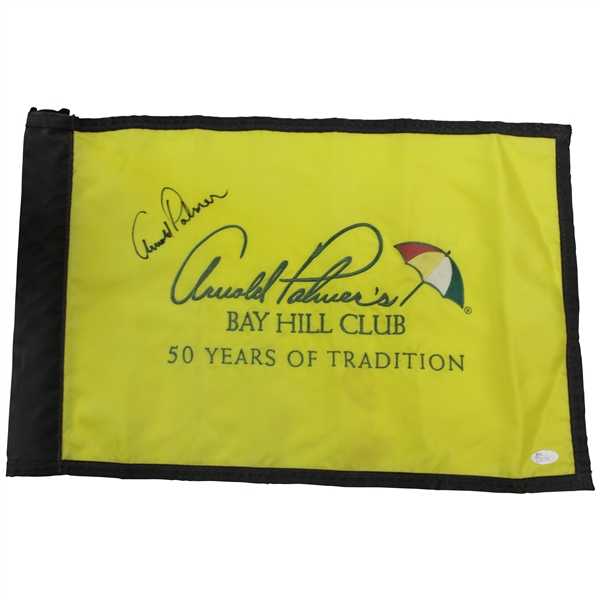Arnold Palmer Signed Arnold Palmers Bay Hill Club Embroidered Course Flown Flag JSA #Z27248