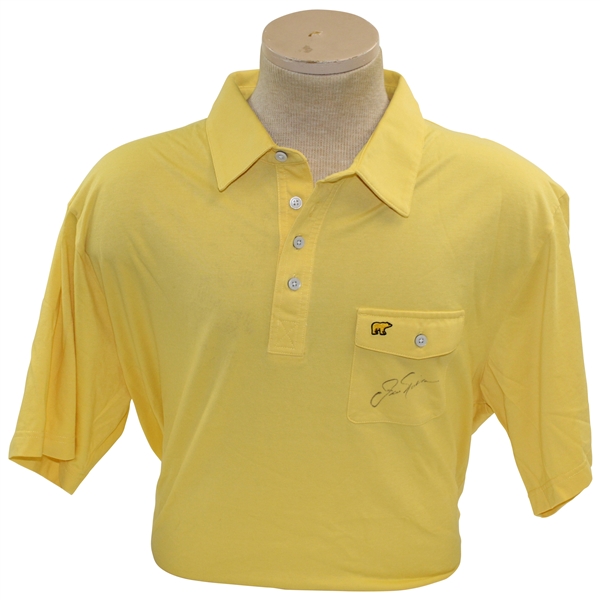Jack Nicklaus Signed Golden Bear Yellow Golf Shirt - Size XXL PSA #AI99944