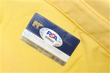 Jack Nicklaus Signed Golden Bear Yellow Golf Shirt - Size XXL PSA #AI99944