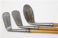 Burr-Key Bilt Golf Goods Booklet w/3 Burr Bilt Andy Robertson Clubs - Putter, Niblick & Mid-Iron