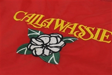 Red Embroidered Callawassie & Teal Screen Tidewater GC Course Flown Flags
