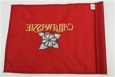 Red Embroidered Callawassie & Teal Screen Tidewater GC Course Flown Flags