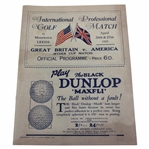 1929 Ryder Cup Match at Moortown Leeds Ltd Ed 22/100 Commemorative Program