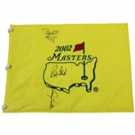 Ray Floyd, Lanny Wadkins & Tom Kite Signed 2002 Masters Embroidered Flag JSA ALOA