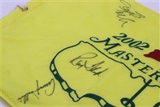 Ray Floyd, Lanny Wadkins & Tom Kite Signed 2002 Masters Embroidered Flag JSA ALOA
