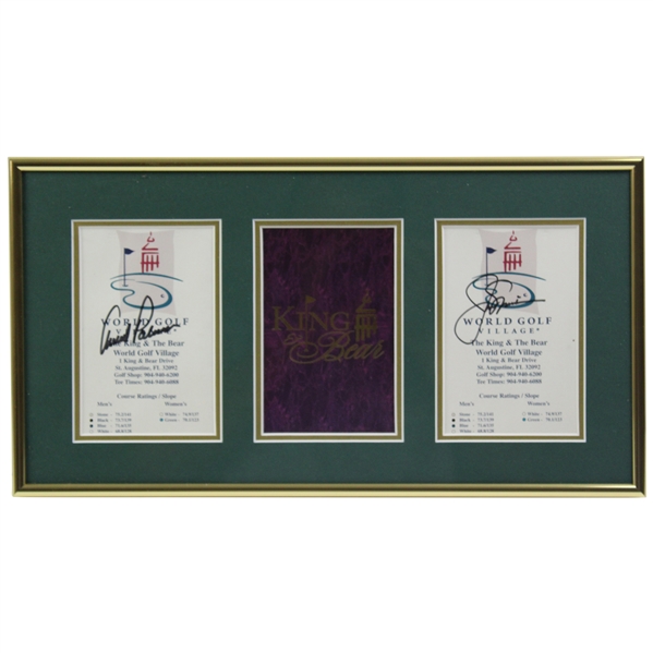 Arnold Palmer & Jack Nicklaus Signed King & Bear Scorecards - Framed JSA ALOA