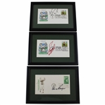 Gary Player, Fuzzy Zoeller & Vijay Singh Signed Bobby Jones FDCs - Framed JSA ALOA