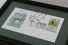 Gary Player, Fuzzy Zoeller & Vijay Singh Signed Bobby Jones FDC's - Framed JSA ALOA