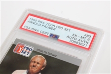 Arnold Palmer Signed 1990 Senior PGA Tour Card #80 PSA EX-MT 6 Auto Auth #70696321