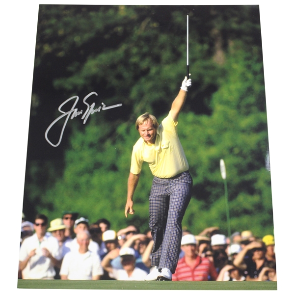 Jack Nicklaus Signed Raises Putter at 1986 Masters 8x10 Photo JSA ALOA