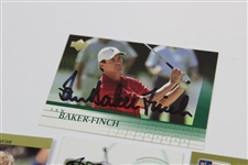 Sutton(x2), Forsman(x2), Finch(x2), Mayfair & Gallagher Signed Golf Cards JSA ALOA