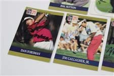 Sutton(x2), Forsman(x2), Finch(x2), Mayfair & Gallagher Signed Golf Cards JSA ALOA