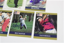 Sutton(x2), Forsman(x2), Finch(x2), Mayfair & Gallagher Signed Golf Cards JSA ALOA