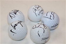 Donald, Dufner, Kokrak, North & Wadkins Signed Golf Balls JSA ALOA