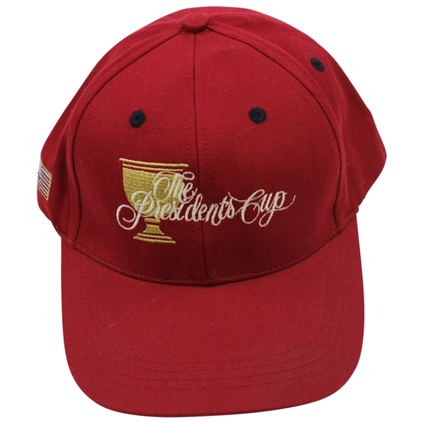 Chris DiMarcos 2003 The Presidents Cup Team USA Issued Red Hat - The DiMarco Collection