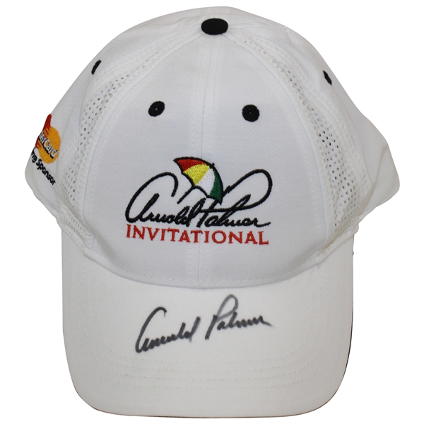 Arnold Palmer Signed Arnold Palmer Invitational White Hat JSA ALOA