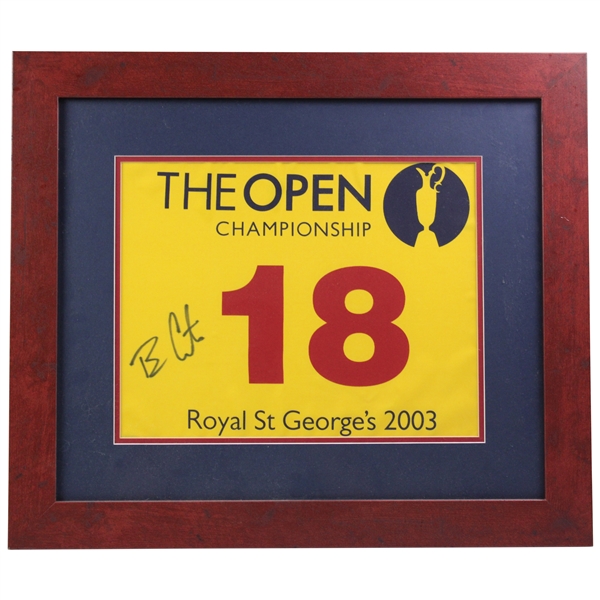 Ben Curtis Signed 2003 The Open at Royal St Georges Screen Flag - Framed JSA ALOA