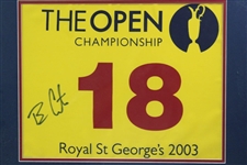 Ben Curtis Signed 2003 The Open at Royal St George's Screen Flag - Framed JSA ALOA