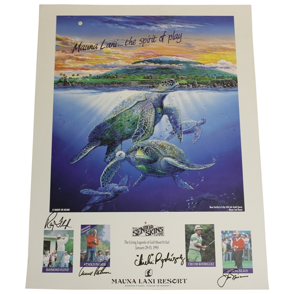Palmer, Nicklaus, Floyd & Chi Chi Signed 1993 Senior Skins Game Poster JSA ALOA