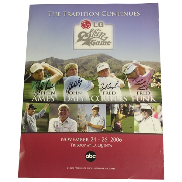 Ames, Daly, Couples & Funk Signed 2006 Skins Game Poster JSA ALOA